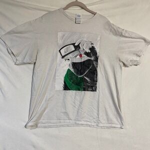 Naruto Shippuden Kakashi Hatake Graphic T-Shirt White Mens XL Delta Pro Weight